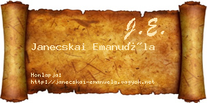 Janecskai Emanuéla névjegykártya